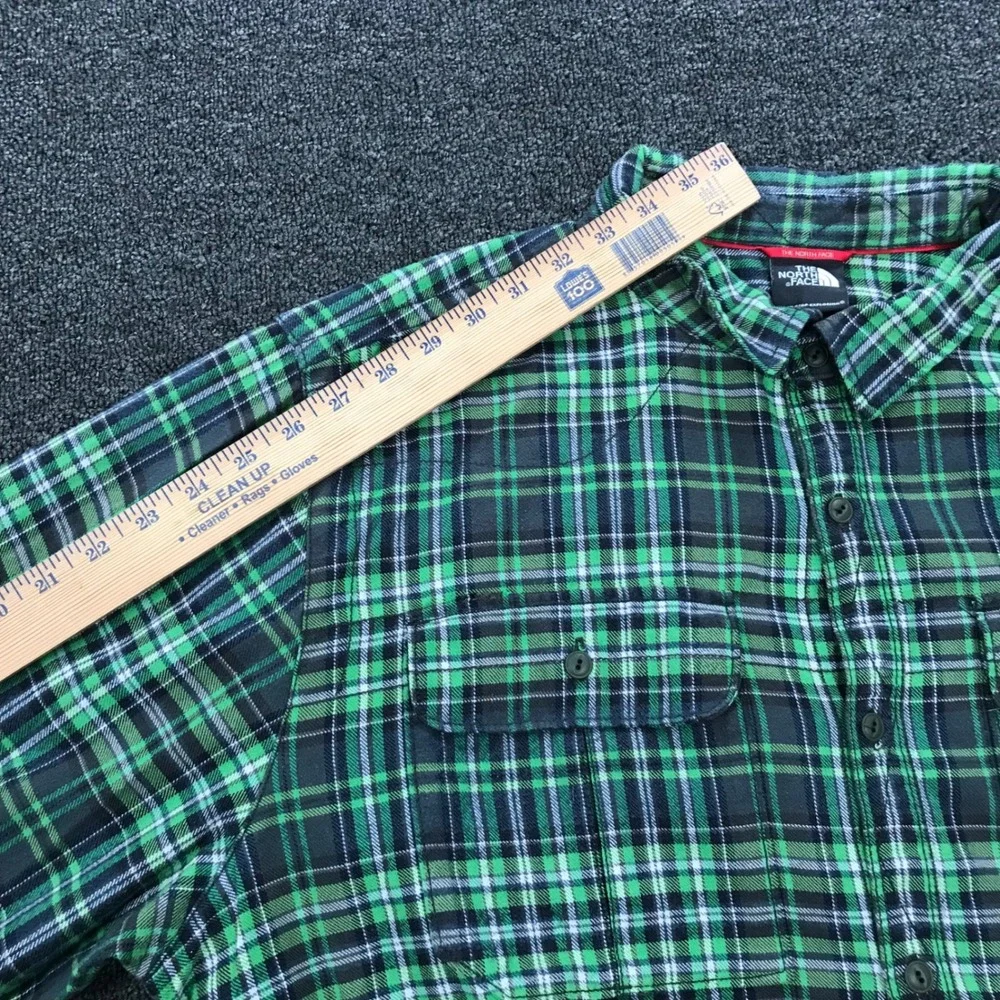 The North Face Mens XXL Green Plaid Flannel L/S Button Down Shirt XXL/TTG